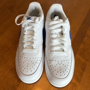 Nike court white with blue logo. New without tags or box. 7.5 men